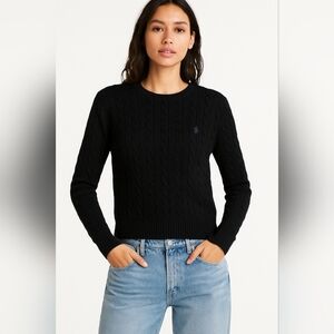 Ralph Lauren Sport Black Cable Knit Sweater